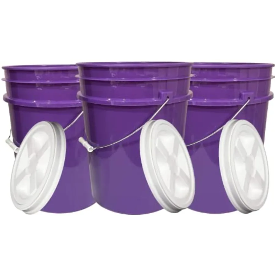 5 Gallon Purple Food Grade BPA Free, Made in USA, Plastic Bucket with Screw On Air Tight lid, Pack of 3
5 Gallon Purple Food Grade BPA Free, Made in USA, Plastic Bucket with Screw On Air Tight lid, Pack of 3