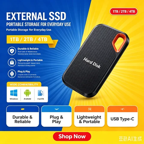 Abundant Volume 30TB Type-C External Portable SSD 2TB 12TB Shock Absorbing Protective Shell For Notebook Outdoor Shooting Storag