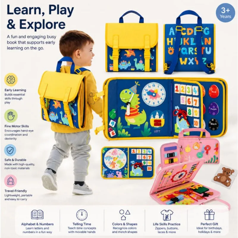 Children's early education backpack felt handmade puzzle toy felt learning board bag life hands-on training toy board
Children's early education backpack felt handmade puzzle toy felt learning board bag life hands-on training toy board