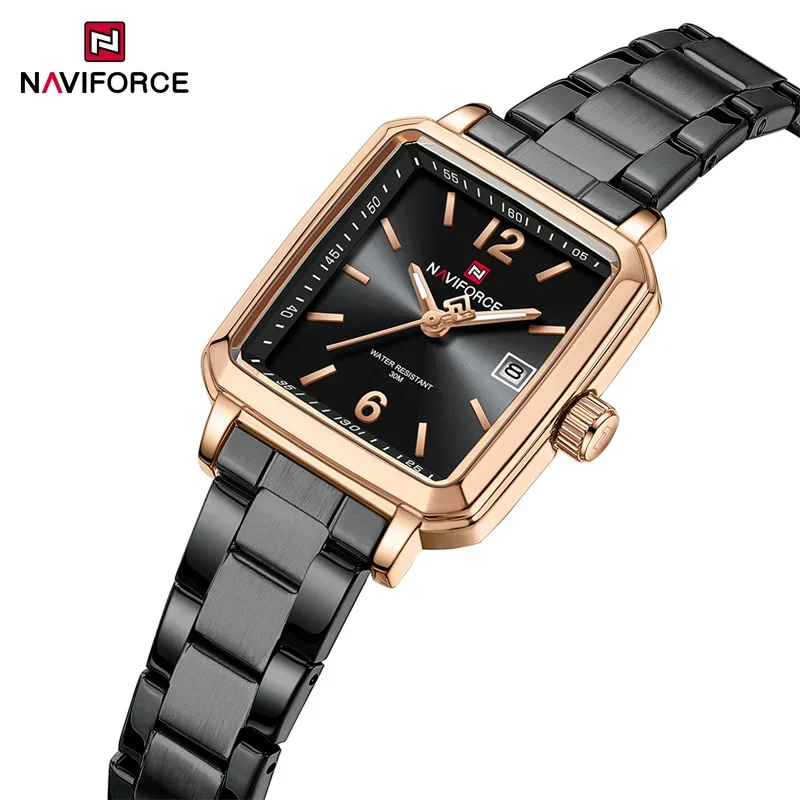 Лучший бренд NAVIFORCE, женские кварцевые часы 3ATM, водостойкий квадратный ремешок из нержавеющей стали, дисплей даты, повседневные женские наручные часы 2025
Лучший бренд NAVIFORCE, женские кварцевые часы 3ATM, водостойкий квадратный ремешок из нержавеющей стали, дисплей даты, повседневные женские наручные часы 2025