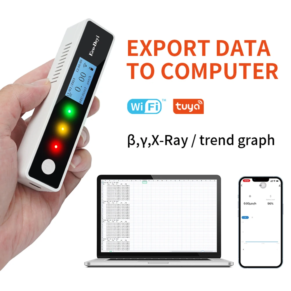 Handheld Nuclears Radiation Detector Exportable Data to Computer Professional β γ X-rays Radiation Monitor Tool For Home Outdoor
Handheld Nuclears Radiation Detector Exportable Data to Computer Professional β γ X-rays Radiation Monitor Tool For Home Outdoor