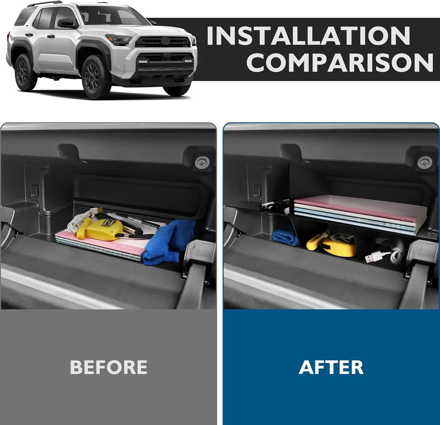 Glove Box Organizer Compatible with Toyota 4Runner 2025 Accessories ABS Plastic Black Compartment Tray for Enhanced Storage
Glove Box Organizer Compatible with Toyota 4Runner 2025 Accessories ABS Plastic Black Compartment Tray for Enhanced Storage