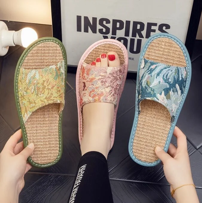 Men and Women Linen Slippers Four Seasons Women Indoor Sandals Adults Slides Couples Open toed Breathable Home Shoes
Men and Women Linen Slippers Four Seasons Women Indoor Sandals Adults Slides Couples Open toed Breathable Home Shoes