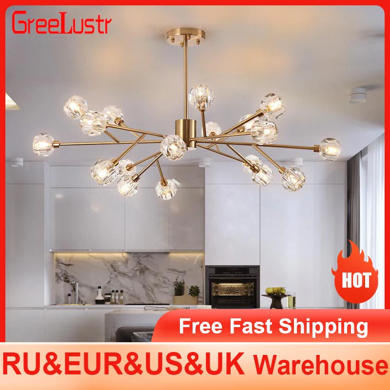 Crystal K9 Ceiling Chandelier Lamp Living Room Luxury Pendant Lights Nordic Design Copper Home Restaurant Wall Lamps Luminaire
Crystal K9 Ceiling Chandelier Lamp Living Room Luxury Pendant Lights Nordic Design Copper Home Restaurant Wall Lamps Luminaire