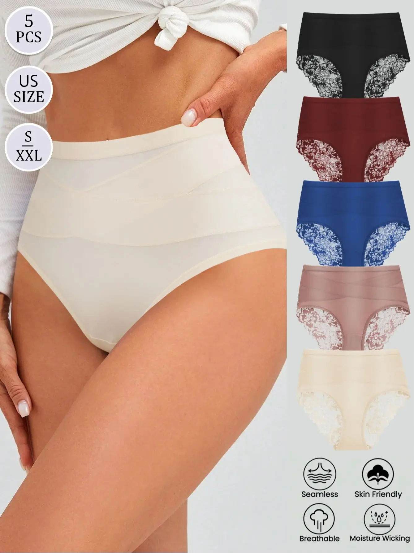 5Pcs/Set Breathable Ice Silk Underwear Lace See-Through Briefs Ultra-Thin Breathable Underwear Cool Summer Feminine Underwear
5Pcs/Set Breathable Ice Silk Underwear Lace See-Through Briefs Ultra-Thin Breathable Underwear Cool Summer Feminine Underwear