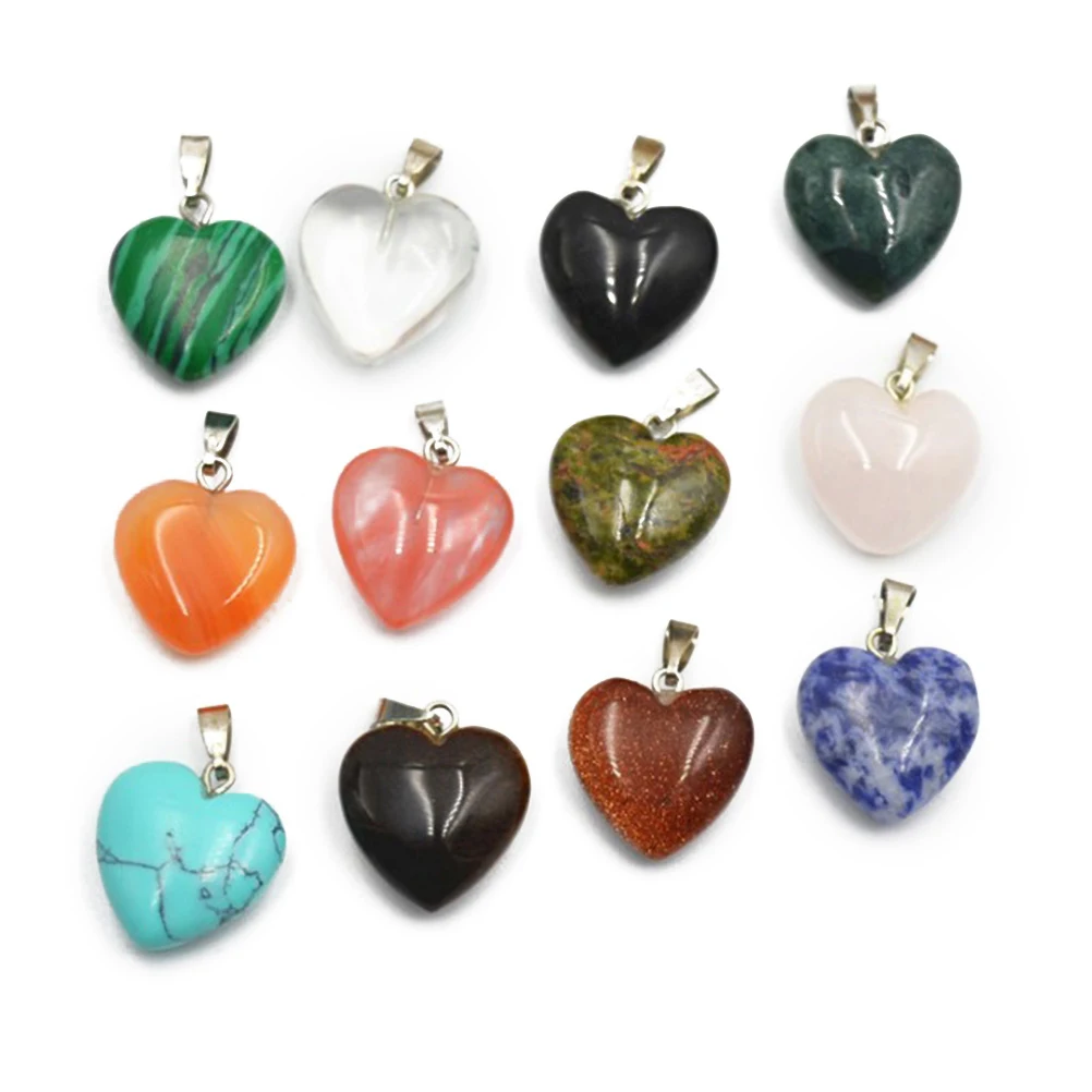 12 Pcs Heart Shape Stone Pendants Smooth Quality DIY Crystal Charms Natural Healing Beads Jewelry Making Accessories
12 Pcs Heart Shape Stone Pendants Smooth Quality DIY Crystal Charms Natural Healing Beads Jewelry Making Accessories