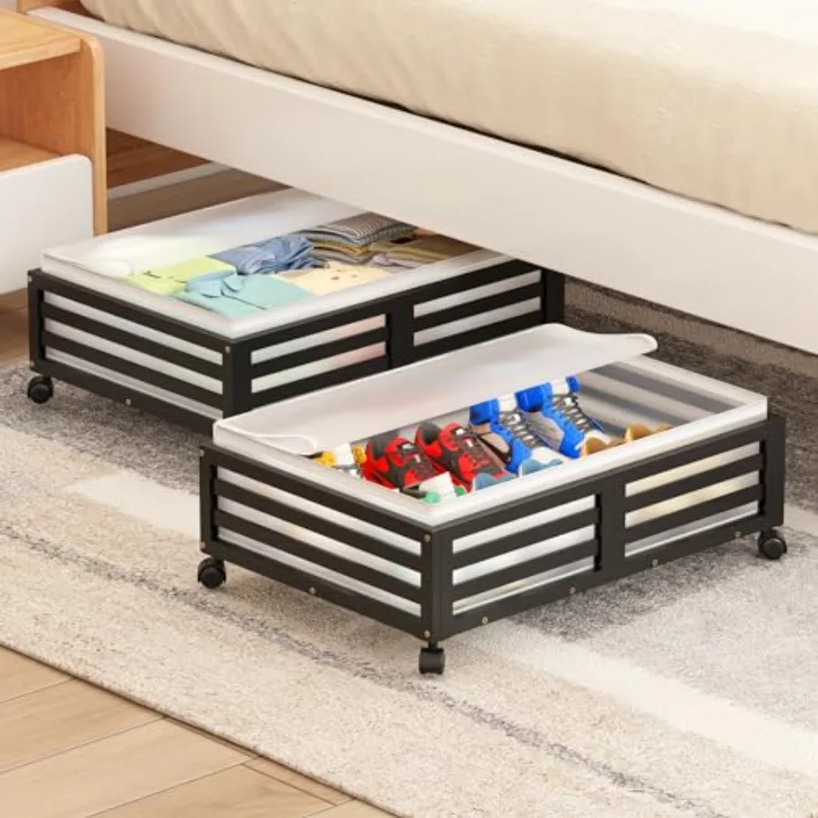 Under Bed Storage Containers With Whees - 2 Pcs Baboo Wood Roing Underbed Shoe Storage Bins With Dust Bags for Cothes Bankets,
Under Bed Storage Containers With Whees - 2 Pcs Baboo Wood Roing Underbed Shoe Storage Bins With Dust Bags for Cothes Bankets,