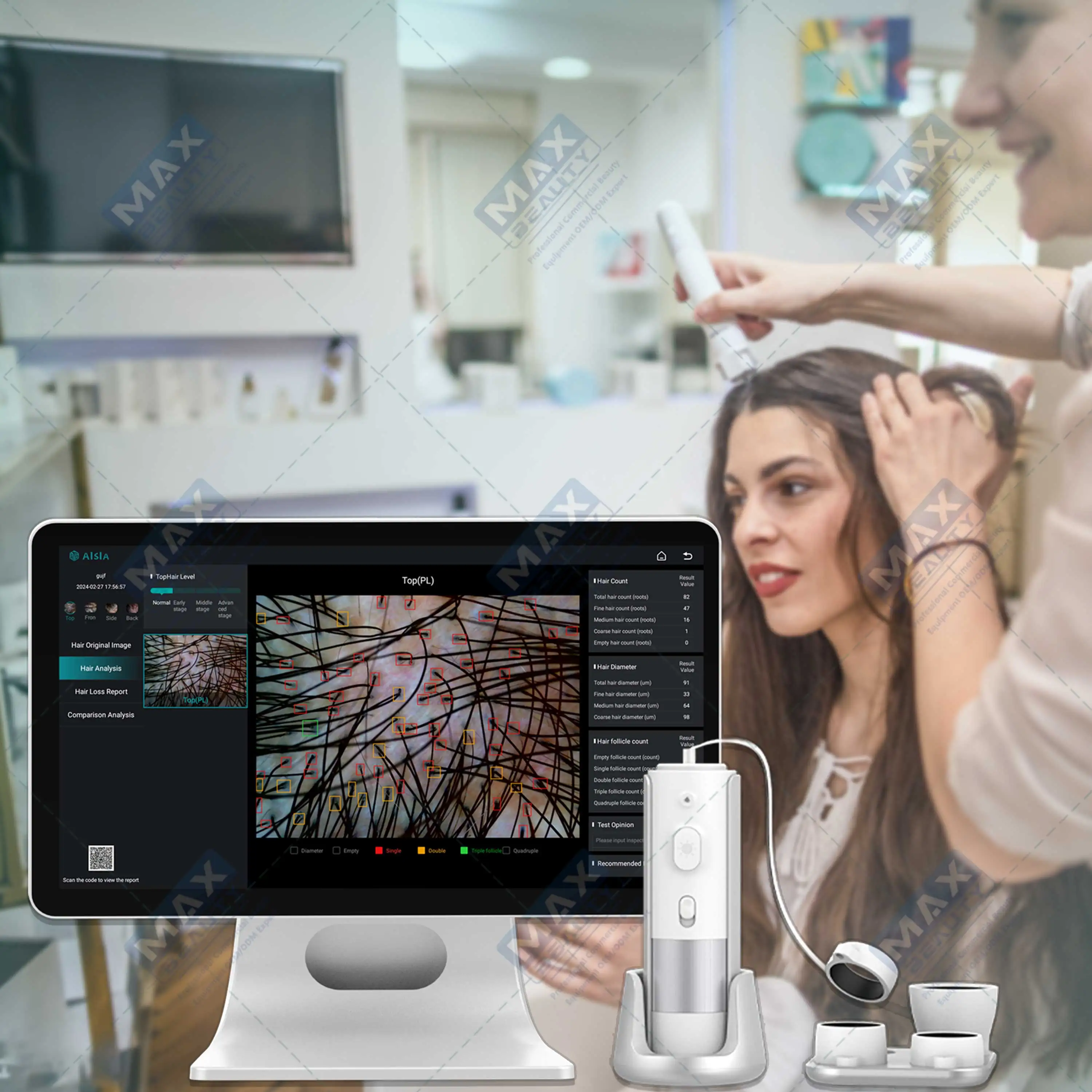 Maxbeauty High Quality HD Hair Follicles Scalp Scanner Detector Hair Analyzer / Skin and Scalp Hair Analysis Machine
Maxbeauty High Quality HD Hair Follicles Scalp Scanner Detector Hair Analyzer / Skin and Scalp Hair Analysis Machine