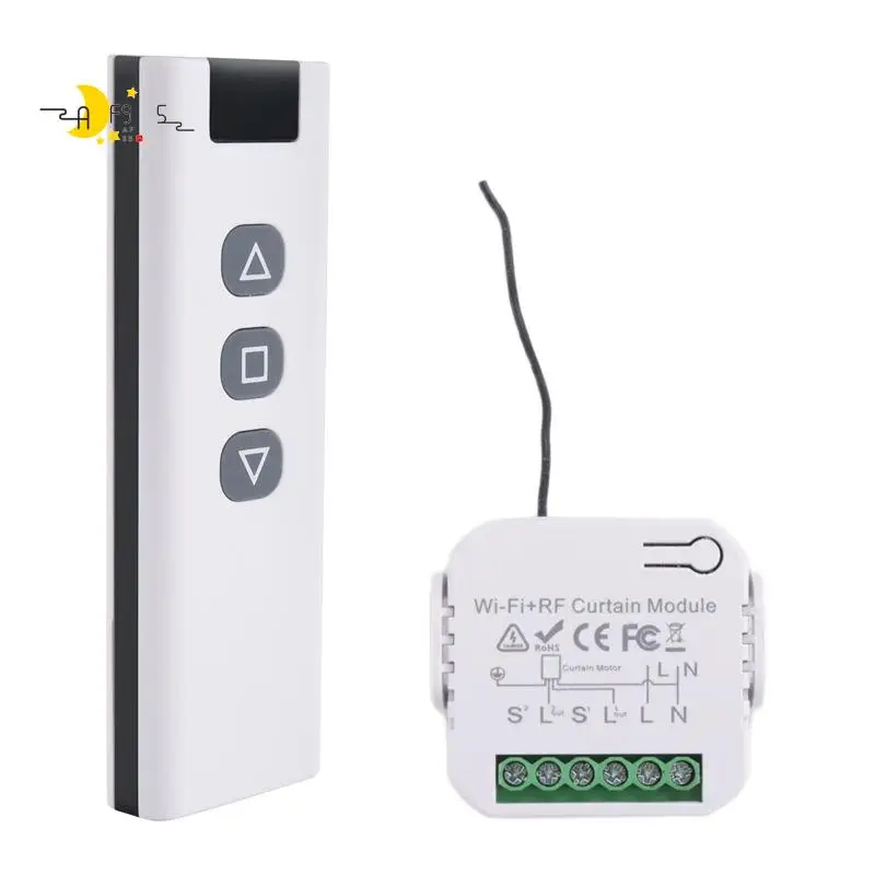 AF95-Tuya Smart Life Wifi 433Mhz Выключатель для штор с дистанционным управлением RF для управления электрическими рулонными шторами, 1RE
AF95-Tuya Smart Life Wifi 433Mhz Выключатель для штор с дистанционным управлением RF для управления электрическими рулонными шторами, 1RE