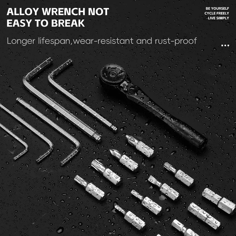 Набор велосипедных ключей с храповым механизмом WEST BIKING, портативный шестигранный ключ, инструмент для ремонта велосипеда, рычаг для шин, отвертка, гаечный ключ, инструменты для обслуживания
Набор велосипедных ключей с храповым механизмом WEST BIKING, портативный шестигранный ключ, инструмент для ремонта велосипеда, рычаг для шин, отвертка, гаечный ключ, инструменты для обслуживания