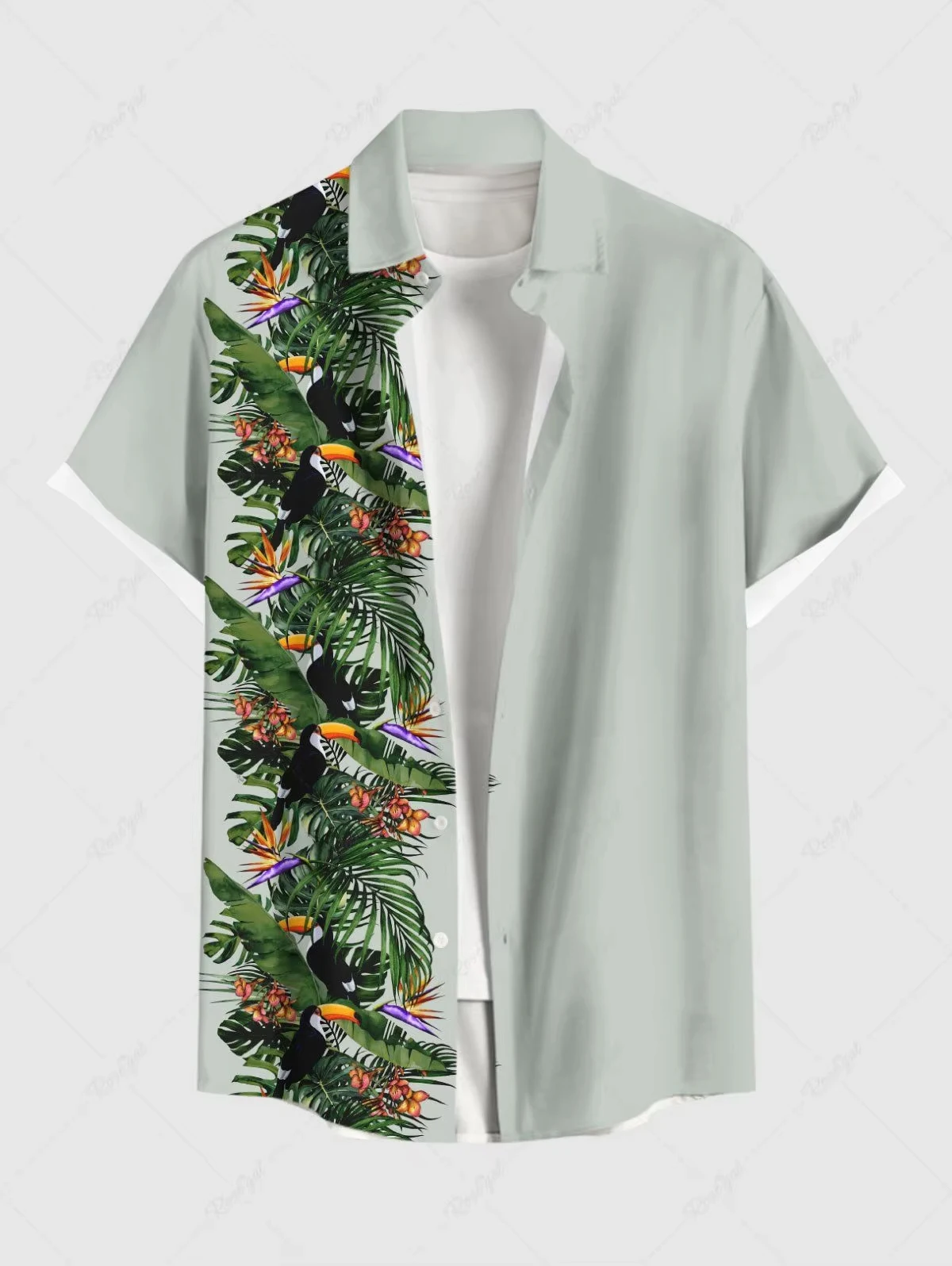Summer Plus-Size Men's Short-Sleeve Shirts Hawaiian-Style Button-Down Beach Shirts and T-Shirts with Casual Bird Prints
Summer Plus-Size Men's Short-Sleeve Shirts Hawaiian-Style Button-Down Beach Shirts and T-Shirts with Casual Bird Prints