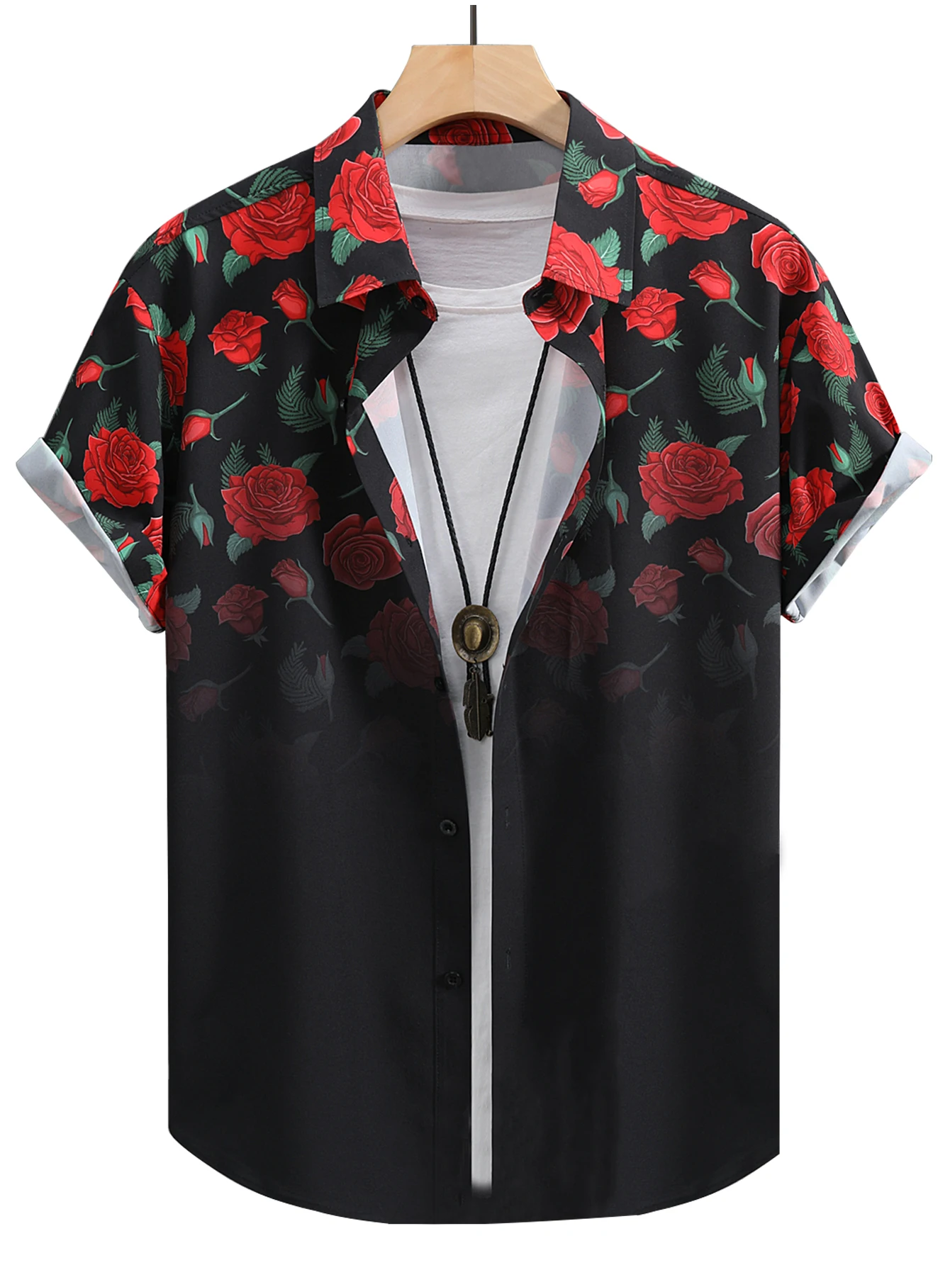 Мужская Повседневная пляжная рубашка, голубая пляжная рубашка с принтом красных роз, Гавайский стиль,
Мужская Повседневная пляжная рубашка, голубая пляжная рубашка с принтом красных роз, Гавайский стиль,