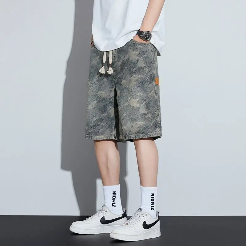 Summer Thin Drawstring Denim Shorts Men's 2025 New Loose Straight American Trendy Brand Casual Half Pants Denim Shorts for Man
Summer Thin Drawstring Denim Shorts Men's 2025 New Loose Straight American Trendy Brand Casual Half Pants Denim Shorts for Man