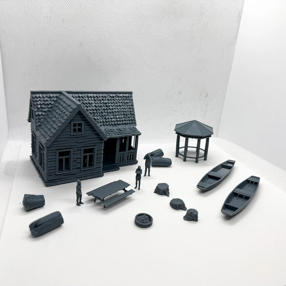 Gazebo Log Cabin Campfire Table Figures And Small Boat LYTS059 1/87 Miniature Building Military Car
Gazebo Log Cabin Campfire Table Figures And Small Boat LYTS059 1/87 Miniature Building Military Car