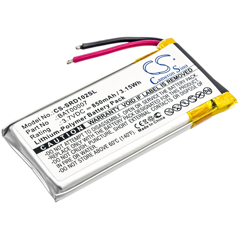 Li-Polymer Wireless Headset Battery for Cardo, 3.7V, 850mAh, Compatible Models: Packtalk Duo, Scala Rider Packtalk, SRPT0102
Li-Polymer Wireless Headset Battery for Cardo, 3.7V, 850mAh, Compatible Models: Packtalk Duo, Scala Rider Packtalk, SRPT0102