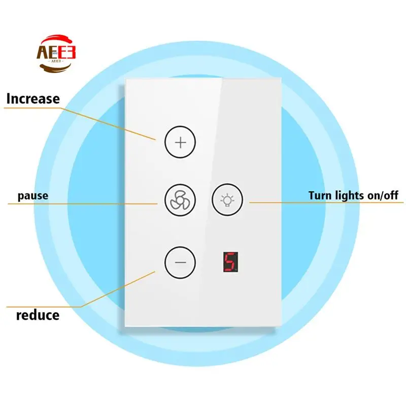 AEE3-Tuya Zigbee Smart Fan Light Switch Сетевое подключение США Управление через приложение Alexa/Google Assistant Голосовое управление
AEE3-Tuya Zigbee Smart Fan Light Switch Сетевое подключение США Управление через приложение Alexa/Google Assistant Голосовое управление