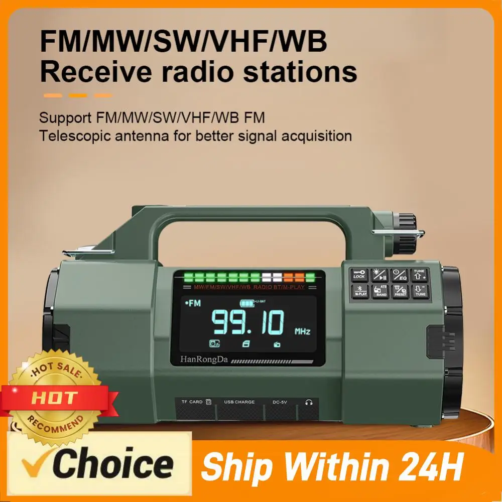 Emergency Hand Crank Radio with SOS Alarm LED Flashlight BT Speaker Solar Powered Radio Portable Radio for Home and Emergency
Emergency Hand Crank Radio with SOS Alarm LED Flashlight BT Speaker Solar Powered Radio Portable Radio for Home and Emergency