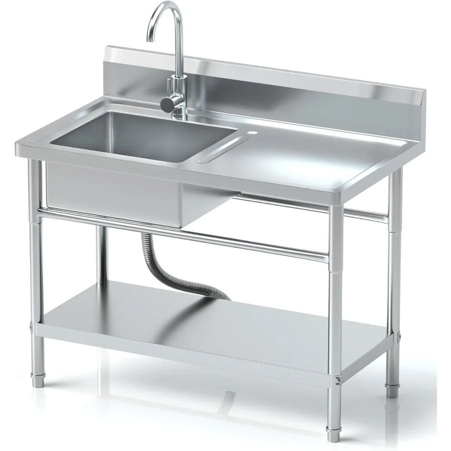 Отдельно стоящая кухонная раковина из нержавеющей стали с одной чашей для коммерческого ресторана с набором со сливной панелью для крана, горячая и холодная вода Pl
Отдельно стоящая кухонная раковина из нержавеющей стали с одной чашей для коммерческого ресторана с набором со сливной панелью для крана, горячая и холодная вода Pl