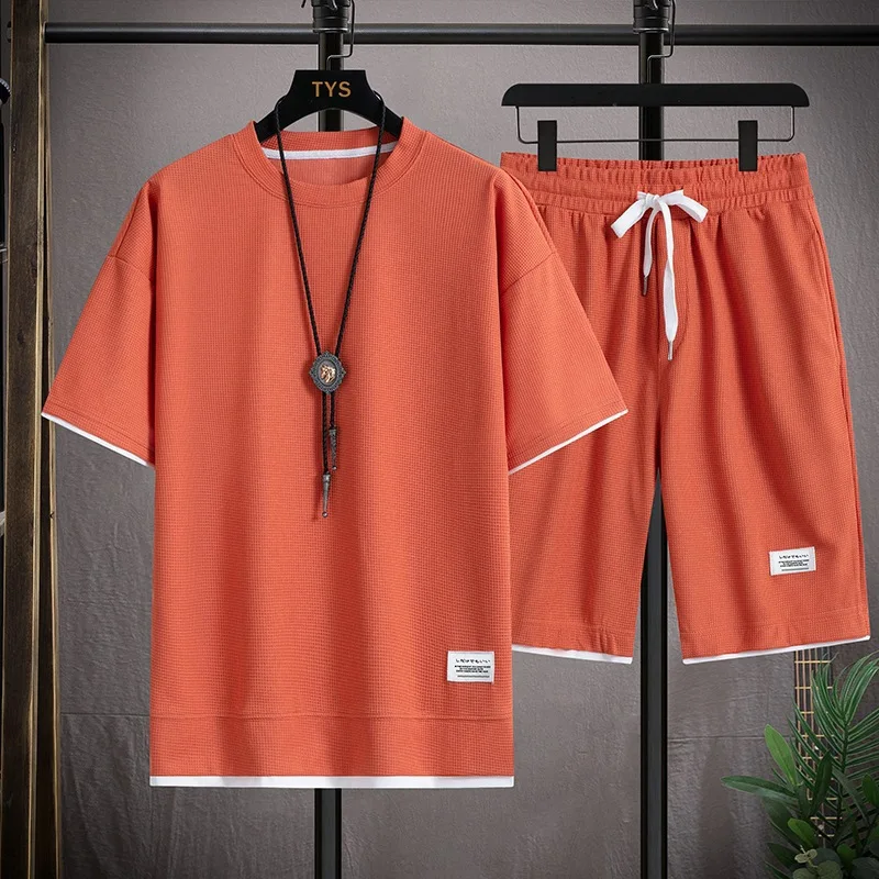 T-Shirt Set Men's Summer Short-Sleeve & Shorts Set, Trendy Casual Sports Outfit, Fashion Clothing Set
T-Shirt Set Men's Summer Short-Sleeve & Shorts Set, Trendy Casual Sports Outfit, Fashion Clothing Set