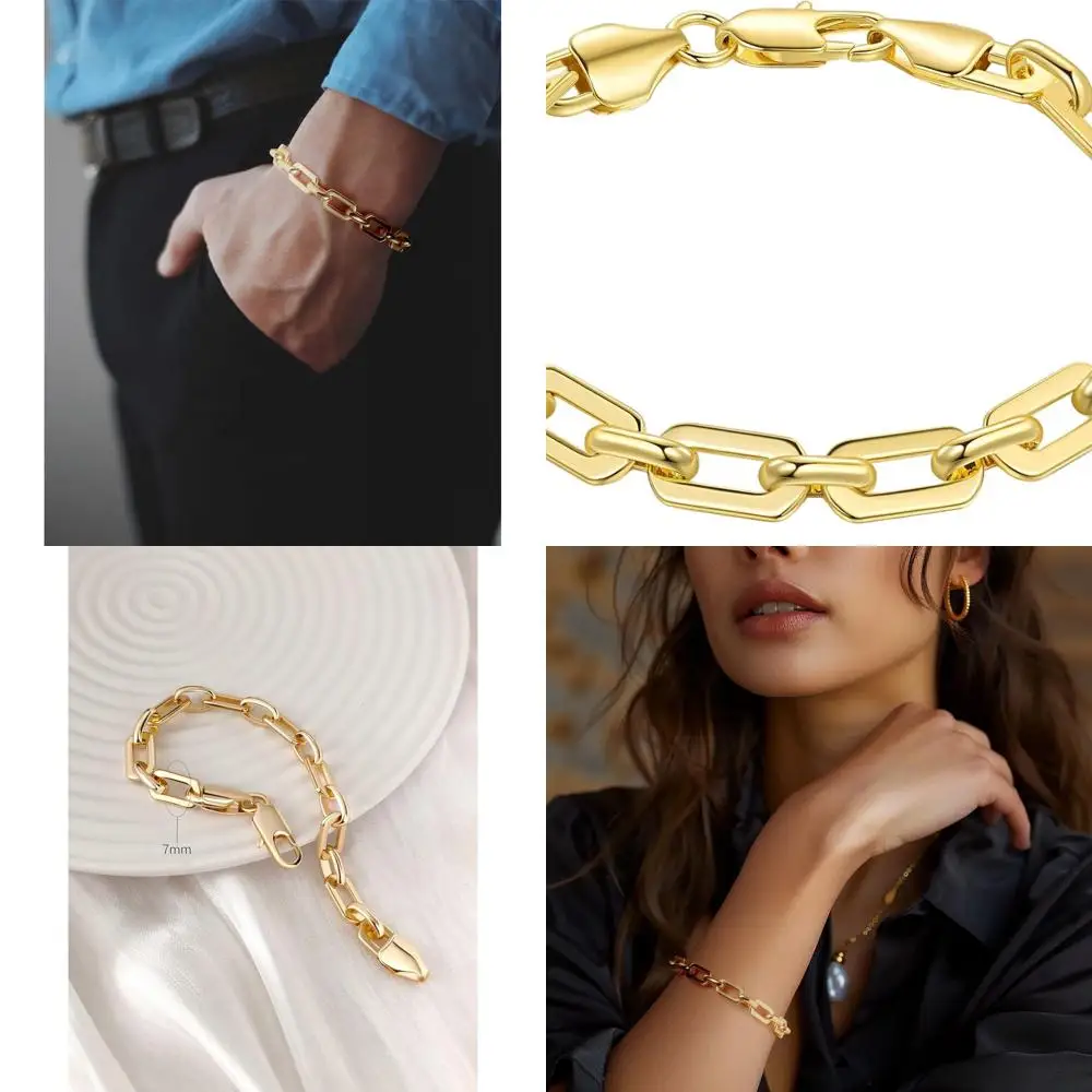 Unisex 14K Gold Paperclip Chain Bracelet, 5 Sizes (6.5-9in), Layered Gift for Men & Women, 9 Length
Unisex 14K Gold Paperclip Chain Bracelet, 5 Sizes (6.5-9in), Layered Gift for Men & Women, 9 Length