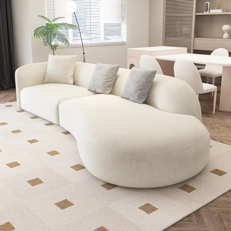 Cream style fabric sofa living room small apartment special-shaped chenille lamb wool
Cream style fabric sofa living room small apartment special-shaped chenille lamb wool