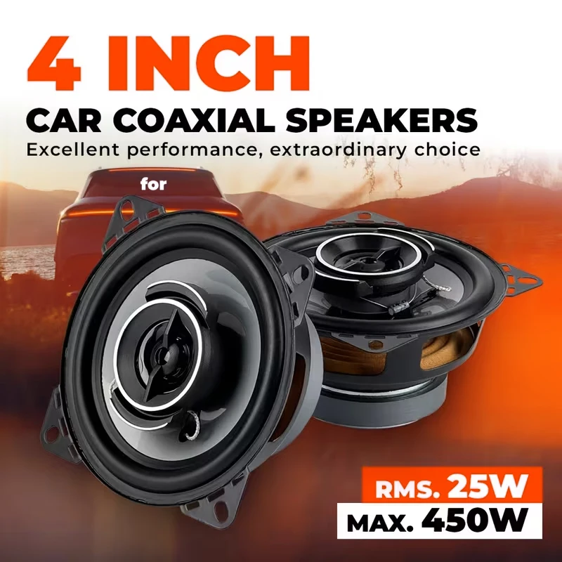 4 Inch Coaxial Car Speaker 450W Max 25W RMS Full Range Stereo Speaker 4Ω 91dB 12V-36V Universal for Car Truck Bus RV Subwoofer
4 Inch Coaxial Car Speaker 450W Max 25W RMS Full Range Stereo Speaker 4Ω 91dB 12V-36V Universal for Car Truck Bus RV Subwoofer