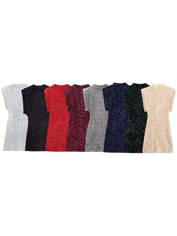 Willshela Women Fashion With Sequined Solid Back Zipper Mini Dress Vintage O-Neck Sleeveless Female Chic Lady Dresses
Willshela Women Fashion With Sequined Solid Back Zipper Mini Dress Vintage O-Neck Sleeveless Female Chic Lady Dresses