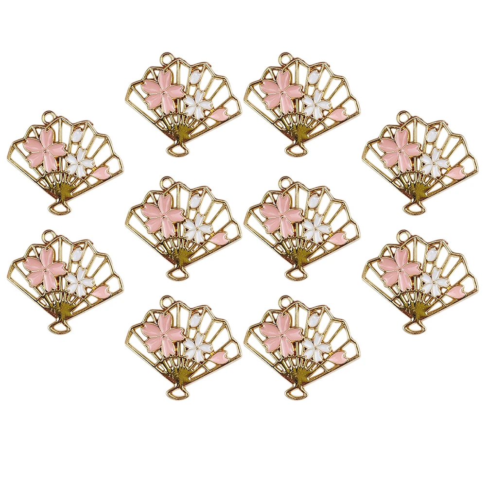 10pcs Sakura Fan Pendants Hollow Metal Charm Cherry Blossom Pattern DIY Jewelry Accessories Lightweight Portable Gifts
10pcs Sakura Fan Pendants Hollow Metal Charm Cherry Blossom Pattern DIY Jewelry Accessories Lightweight Portable Gifts