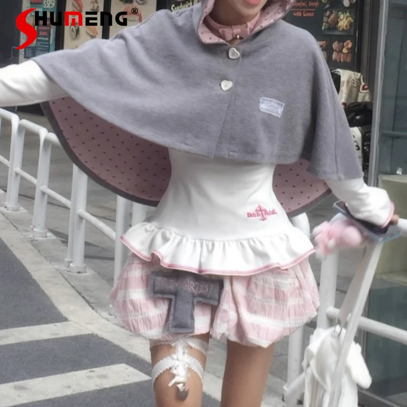 Original Gray Cute Capes Shawl Subculture Japanese Girls Sweet Kawaii Cat Ear Hooded Cloak Autumn and Winter Y2k Short Jacket
Original Gray Cute Capes Shawl Subculture Japanese Girls Sweet Kawaii Cat Ear Hooded Cloak Autumn and Winter Y2k Short Jacket