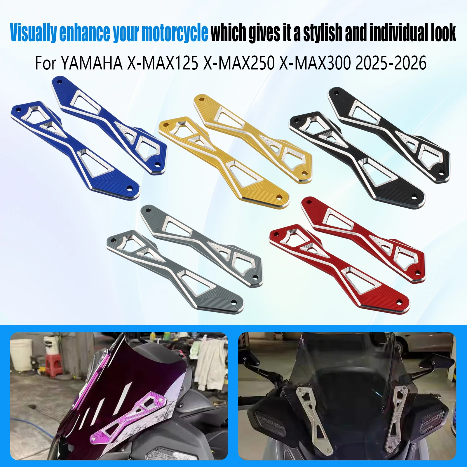 Motorcycle CNC Windshield Bracket Windscreen Mount Decor Cover For Yamaha XMAX 125 250 300 2025‑2026 Racing Mod Parts
Motorcycle CNC Windshield Bracket Windscreen Mount Decor Cover For Yamaha XMAX 125 250 300 2025‑2026 Racing Mod Parts