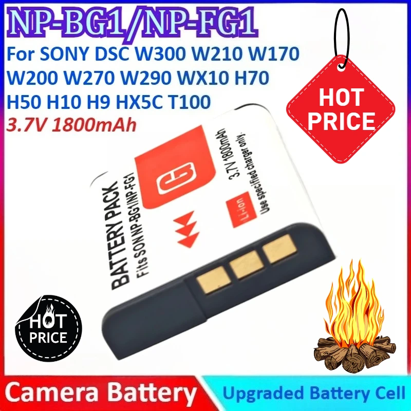 New 1800mAh 3.7V NP-BG1/NP-FG1 Camera Battery+Charger for SONY DSC W300 W200 W270 W290 WX10 H70 W210 W170 H50 H10 H9 HX5C T100 
New 1800mAh 3.7V NP-BG1/NP-FG1 Camera Battery+Charger for SONY DSC W300 W200 W270 W290 WX10 H70 W210 W170 H50 H10 H9 HX5C T100