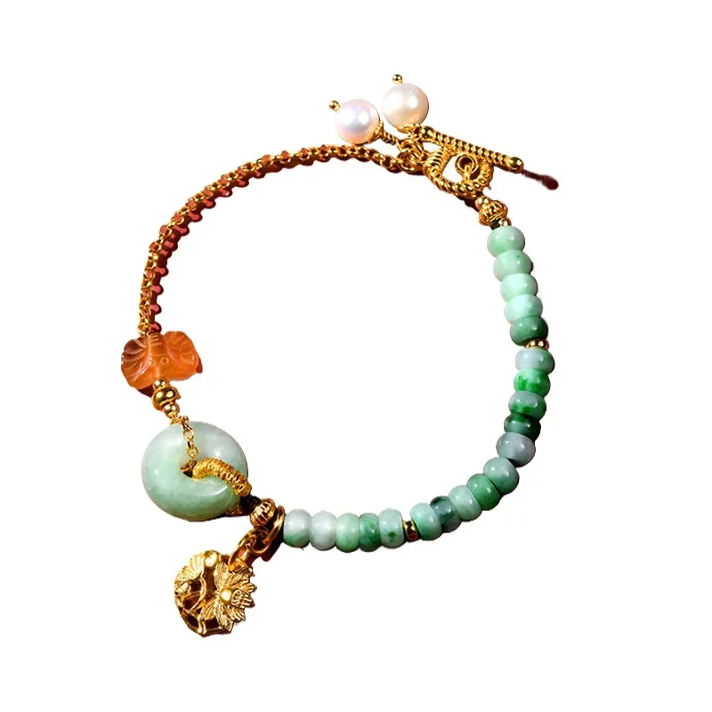 *Natural Jadeite Peace Buckle Bracelet Golden Chain Pearl Pendant Jewelry Exquisite High-Grade Birthday Party Jewelry Accessoris
*Natural Jadeite Peace Buckle Bracelet Golden Chain Pearl Pendant Jewelry Exquisite High-Grade Birthday Party Jewelry Accessoris