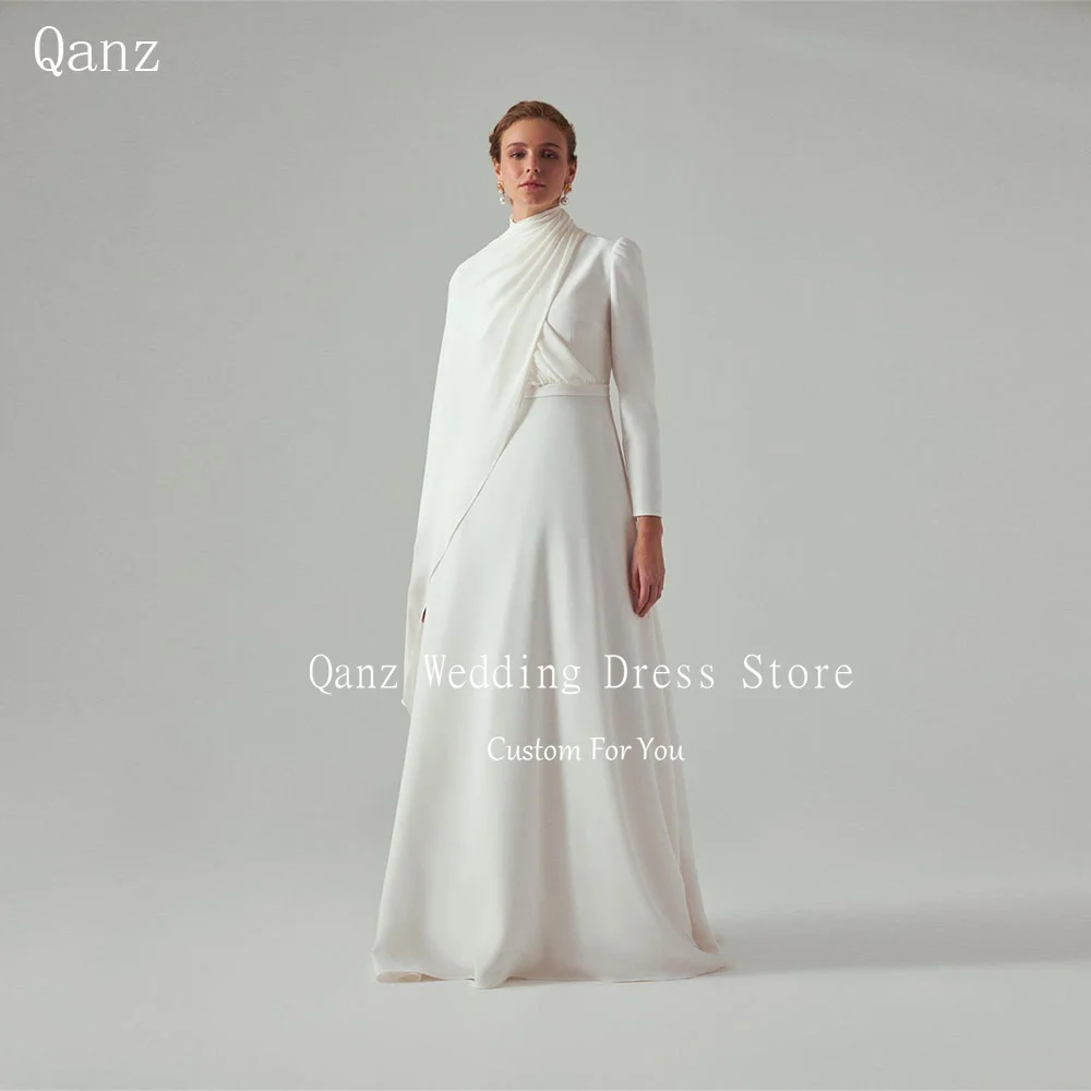 Мусульманские свадебные платья цвета слоновой кости Qanz, длинное платье невесты с высоким воротом, вертикально гражданские свадебные платья Dubai Robe De Mariée по индивидуальному заказу
Мусульманские свадебные платья цвета слоновой кости Qanz, длинное платье невесты с высоким воротом, вертикально гражданские свадебные платья Dubai Robe De Mariée по индивидуальному заказу