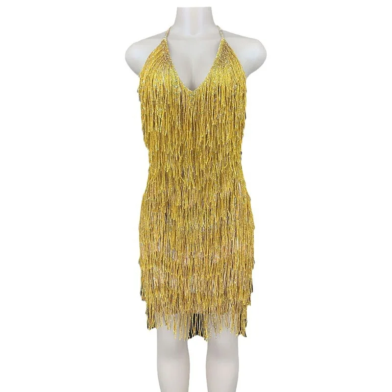 Nightclub Bar Latin Dance Sexy Stage Performance Dress - Color Neck Tassel, Big Halter For DSgogo White Dresses With Rhinestones
Nightclub Bar Latin Dance Sexy Stage Performance Dress - Color Neck Tassel, Big Halter For DSgogo White Dresses With Rhinestones