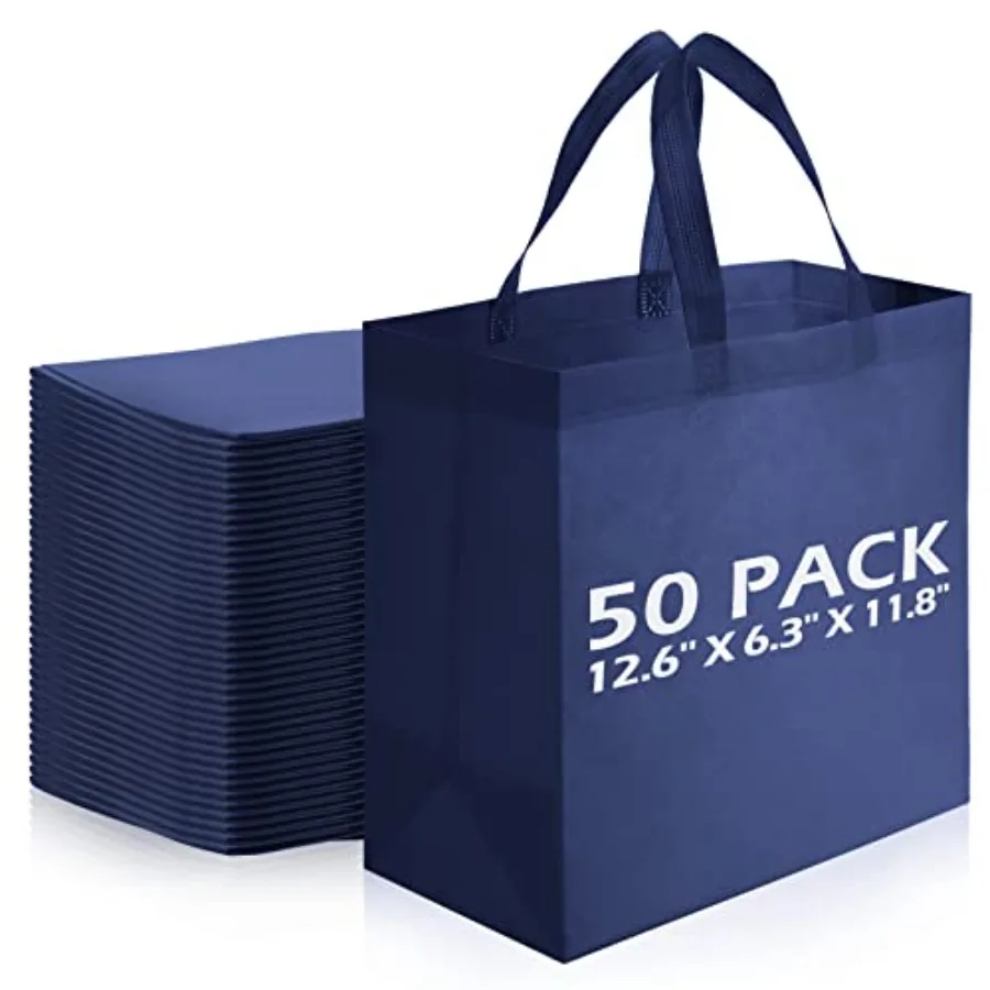 50 Pieces Reusable Totes Bag Bulk Shopping Bags Non Woven Grocery handbag with Handles Foldable for Boutiques
50 Pieces Reusable Totes Bag Bulk Shopping Bags Non Woven Grocery handbag with Handles Foldable for Boutiques