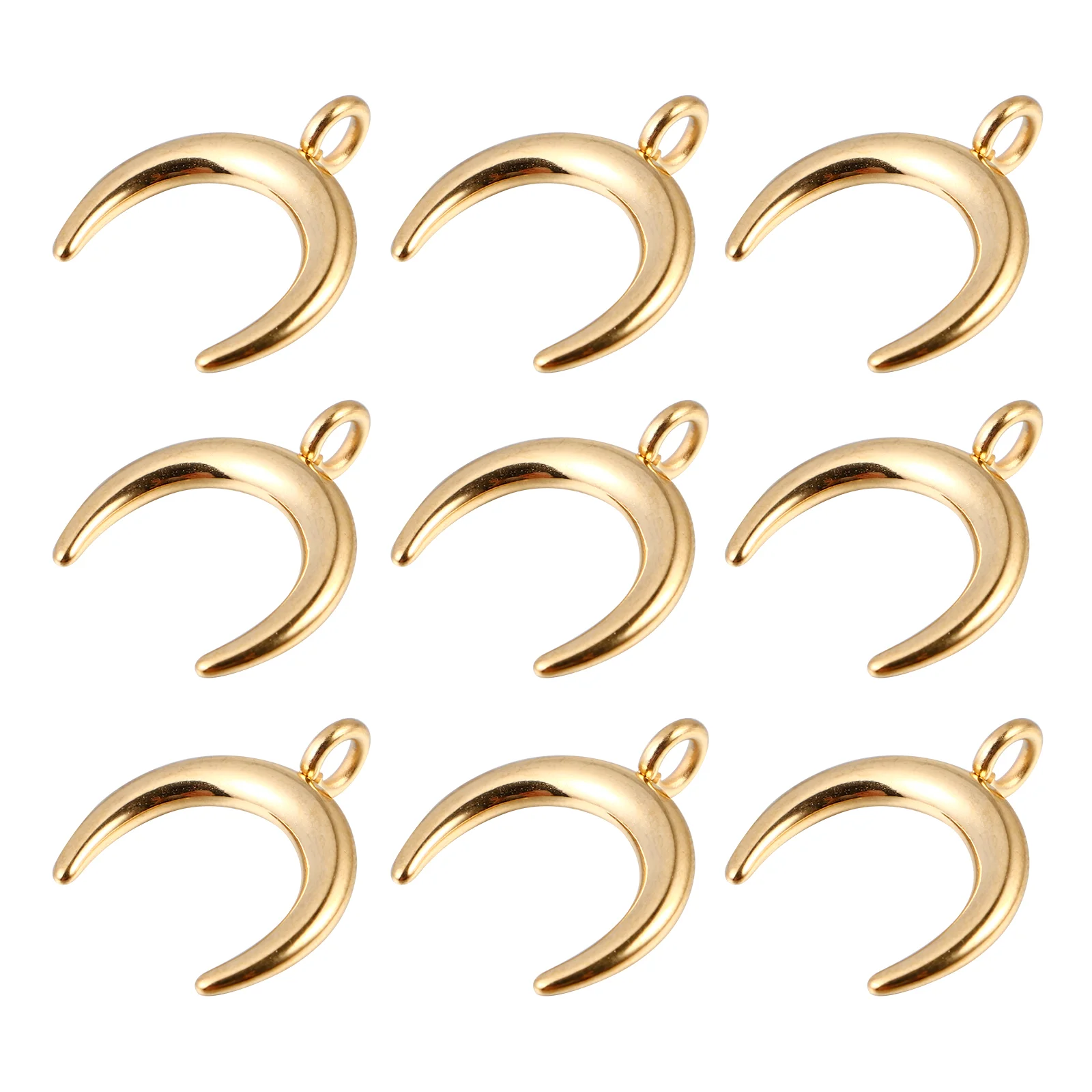 10 Pcs Stainless Steel Moon Pendant Gold Filled Earrings Hanging Necklace Jewelry Making Elegant Style Fashion Accessories
10 Pcs Stainless Steel Moon Pendant Gold Filled Earrings Hanging Necklace Jewelry Making Elegant Style Fashion Accessories