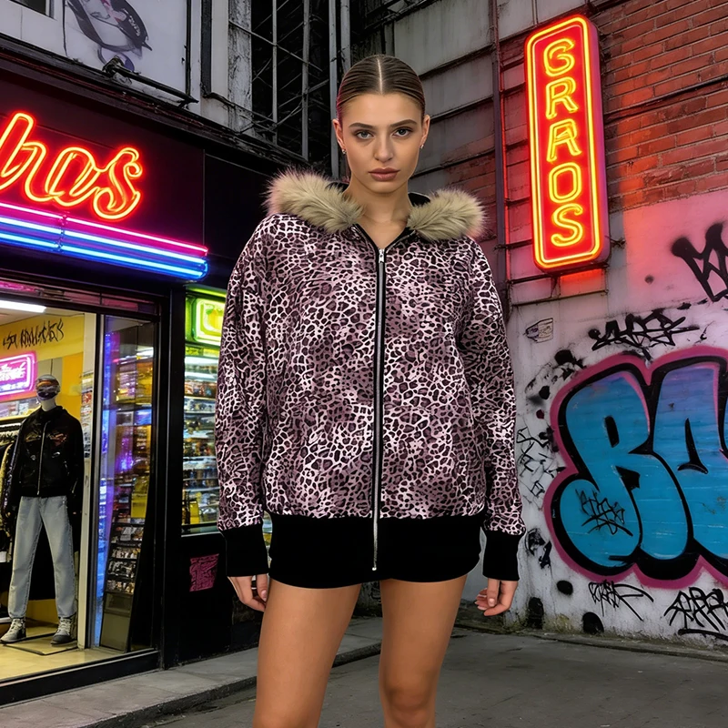 American Retro patchwork Cardigan Top Men Women's Clothing Autumn Winter Trendy Double-sided Design Zipper Leopard Print Hoodie
American Retro patchwork Cardigan Top Men Women's Clothing Autumn Winter Trendy Double-sided Design Zipper Leopard Print Hoodie
