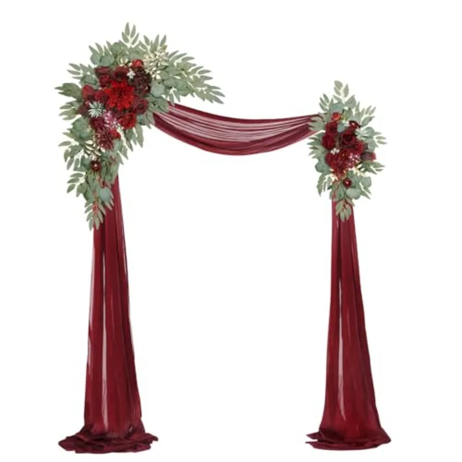 Wedding ceremony arch flowers kit: artificial silk blooms, wine red memory fabric, lightweight reusable decor for indoor/outdoo
Wedding ceremony arch flowers kit: artificial silk blooms, wine red memory fabric, lightweight reusable decor for indoor/outdoo
