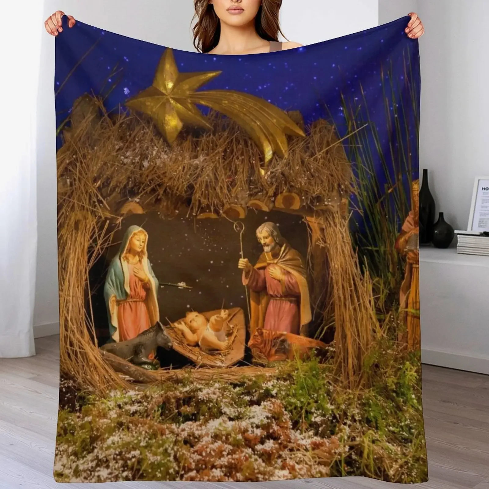 Nativity scene Throw Blanket Multi Purpose Soft Warm Blanket for Home Travel
Nativity scene Throw Blanket Multi Purpose Soft Warm Blanket for Home Travel