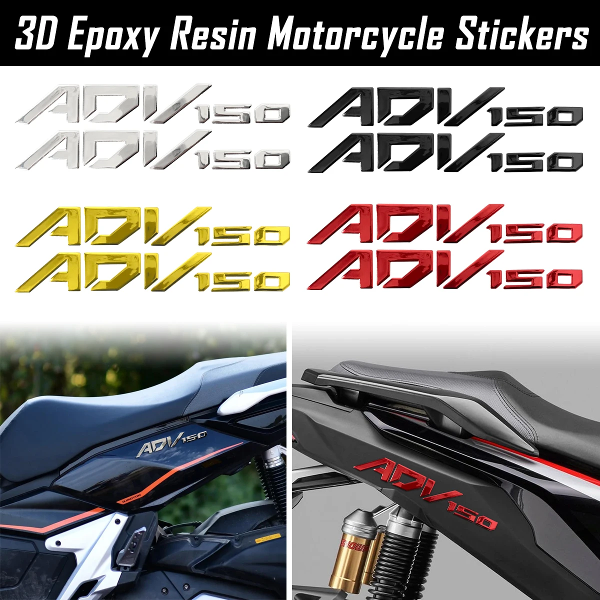For ADV150 adv ADV 150 3D Epoxy Resin Motorcycle Emblem Stickers Moto Scooter Side Body Decoration Waterproof Accessories Decals
For ADV150 adv ADV 150 3D Epoxy Resin Motorcycle Emblem Stickers Moto Scooter Side Body Decoration Waterproof Accessories Decals