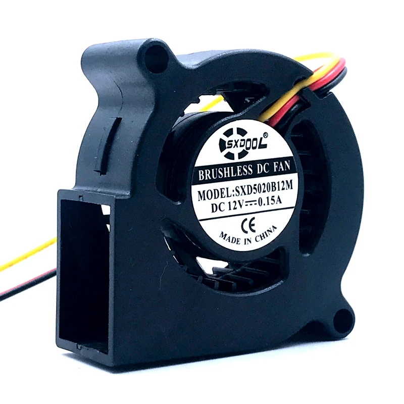 SXDOOL new 5020 Blower DC 12V 0.15A Centrifugal Turbine Fan 50mm 3 wire lead Cooling Cooler 5100RPM dual ball bearing
SXDOOL new 5020 Blower DC 12V 0.15A Centrifugal Turbine Fan 50mm 3 wire lead Cooling Cooler 5100RPM dual ball bearing