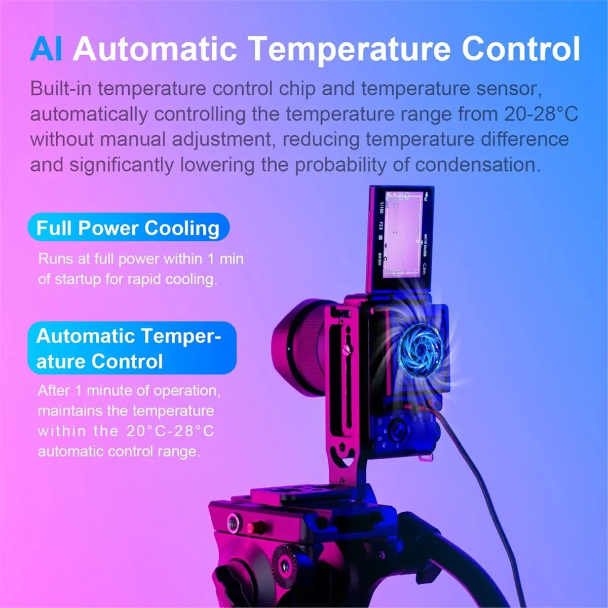 N05R Semiconductor Camera Cooler Camera Cooling Fan Radiator Heat Sink for Sony Canon Nikon Fuji Live Streaming,Camera Parts
N05R Semiconductor Camera Cooler Camera Cooling Fan Radiator Heat Sink for Sony Canon Nikon Fuji Live Streaming,Camera Parts