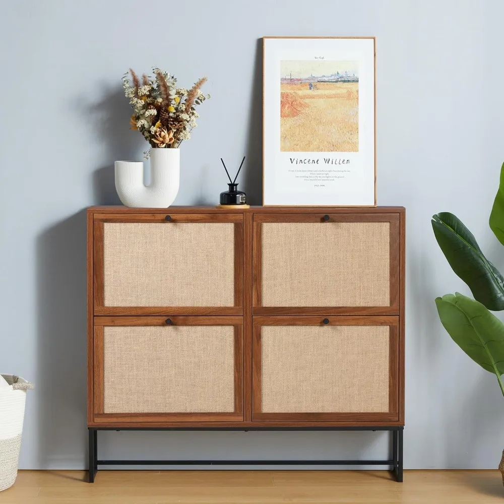 Shoe Cabinet, Shoe Storage Cabinet with 4 Flax Flip Drawers and Mental Legs,Shoe Rack Free Standing Shoe Organizer for Entryway
Shoe Cabinet, Shoe Storage Cabinet with 4 Flax Flip Drawers and Mental Legs,Shoe Rack Free Standing Shoe Organizer for Entryway
