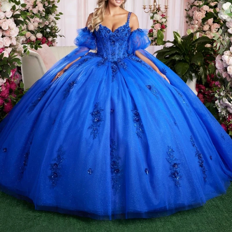 Королевское синее блестящее платье Quinceanera, бальное платье на тонких бретельках, аппликация, цветок, бусы, бант, тюль, вечеринка, день рождения, сладкий 16, VestidVest
Королевское синее блестящее платье Quinceanera, бальное платье на тонких бретельках, аппликация, цветок, бусы, бант, тюль, вечеринка, день рождения, сладкий 16, VestidVest