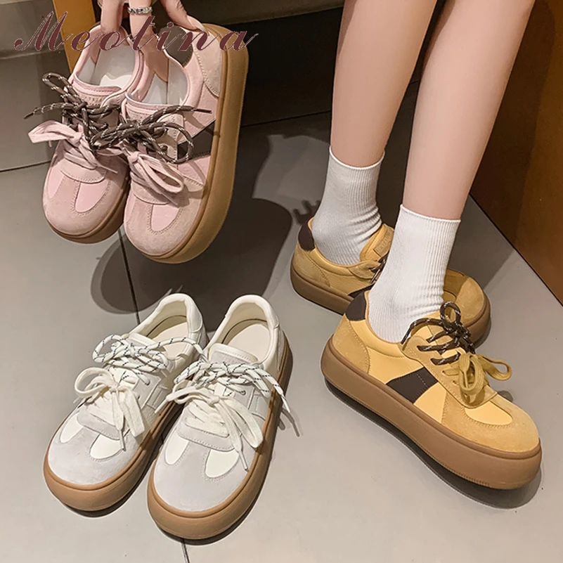 Meotina Women Sneakers Round Toe Flats Lace-up Mixed Colors Platform Ladies Fashion Casual Shoes Spring Autumn White Yellow 40
Meotina Women Sneakers Round Toe Flats Lace-up Mixed Colors Platform Ladies Fashion Casual Shoes Spring Autumn White Yellow 40
