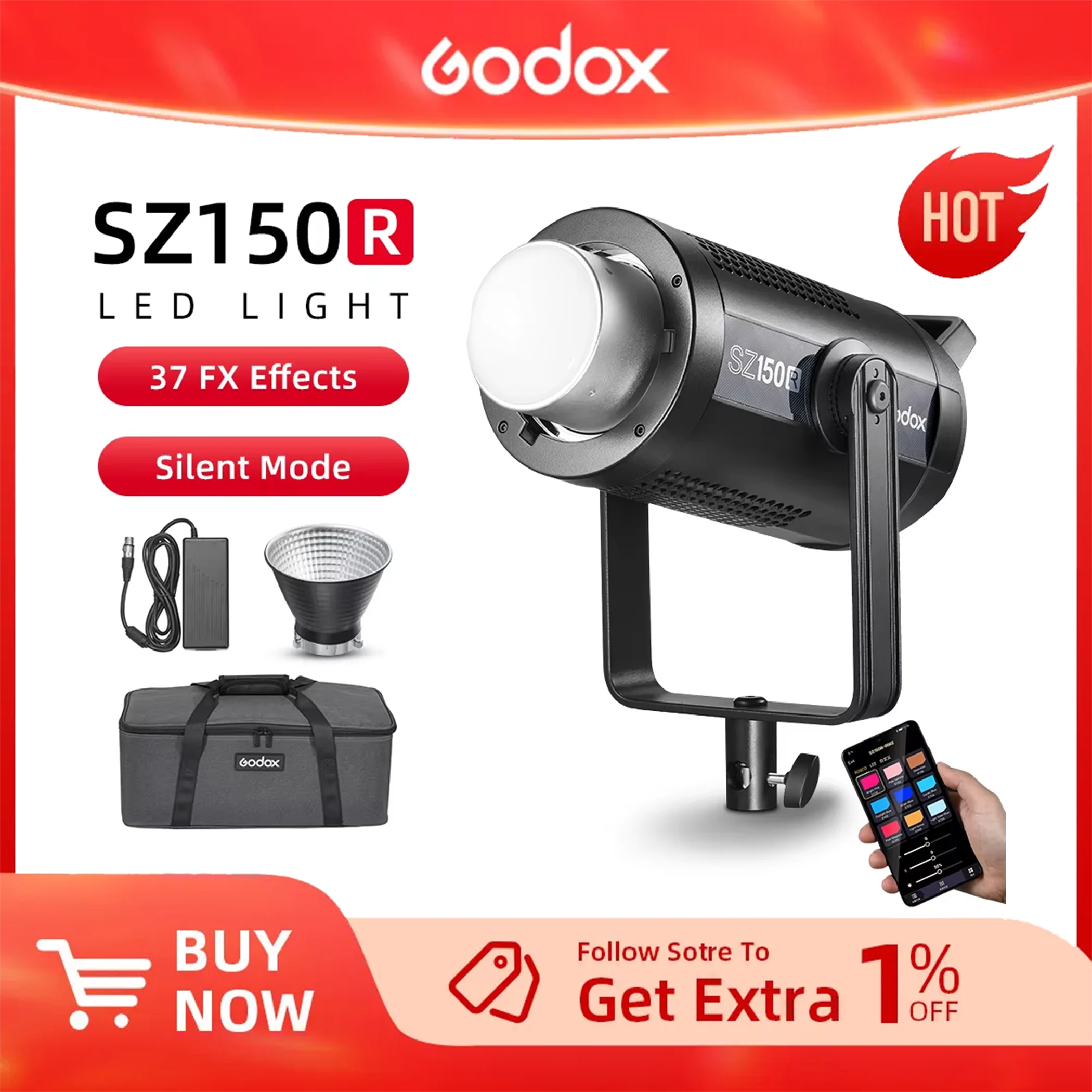Godox SZ150R 150W RGB LED Video Light with Bowens Mount and 2.4G Wireless X System for Photography Studio 
Godox SZ150R 150W RGB LED Video Light with Bowens Mount and 2.4G Wireless X System for Photography Studio