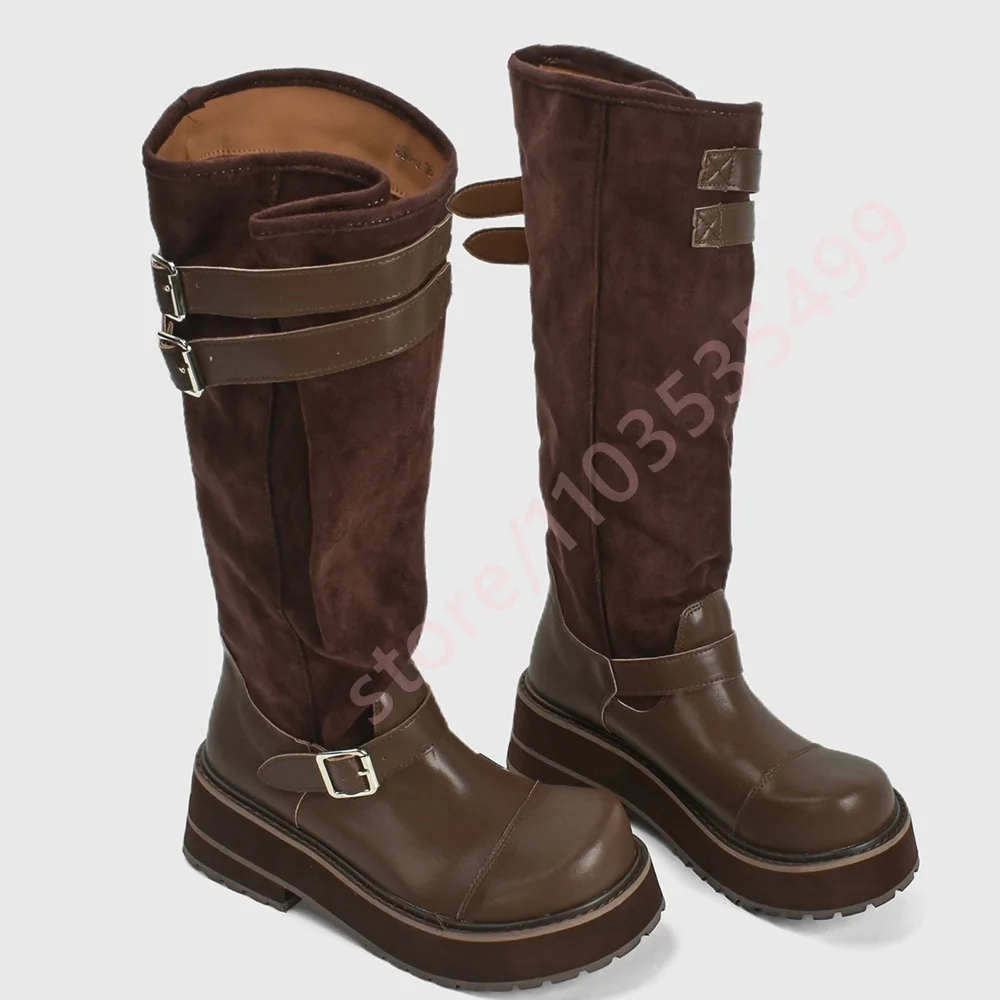 Retro Round Belt Buckle Knight Boots 2025 Fall Street Style Chunky Heel Western Cowboy Boot Black/brown Party Casual Long Boots
Retro Round Belt Buckle Knight Boots 2025 Fall Street Style Chunky Heel Western Cowboy Boot Black/brown Party Casual Long Boots
