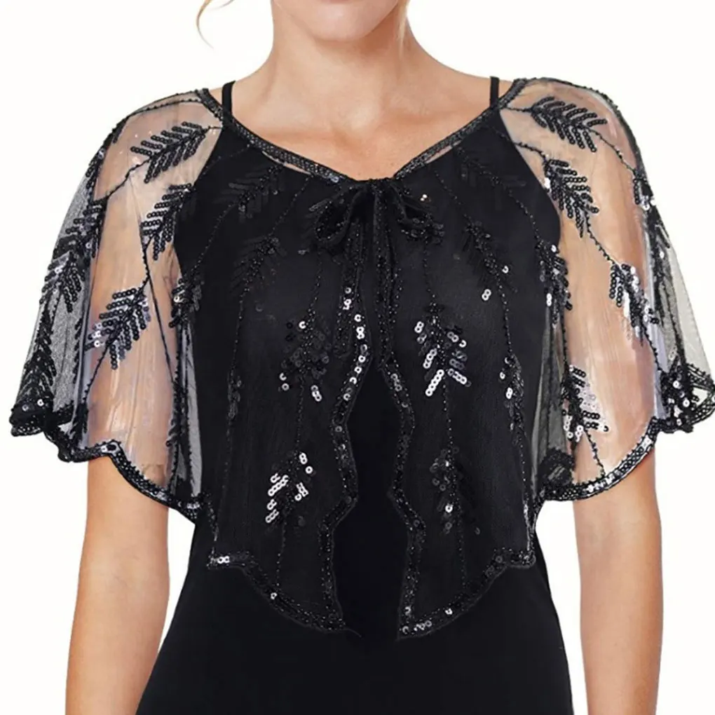 2024 New Vintage Flapper Shawl Sequin Beaded Short Cape Beaded Decoration Party Mesh Short Cover Up Dress Accessory
2024 New Vintage Flapper Shawl Sequin Beaded Short Cape Beaded Decoration Party Mesh Short Cover Up Dress Accessory