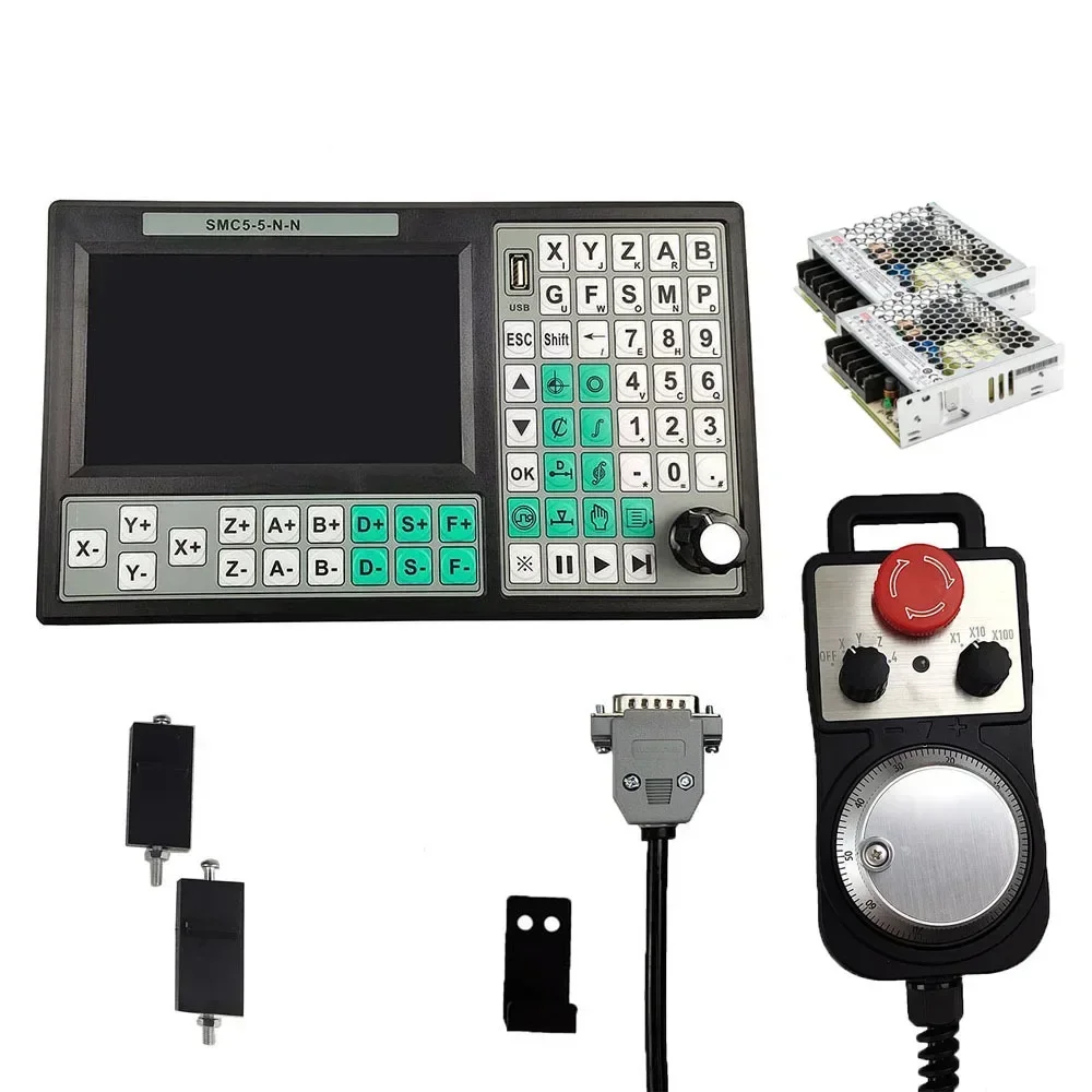 Suitable for carving machine controller SMC5-5-N-N5 axis motion control system 7-inch large screen 6-axis emergency stop handwhe
Suitable for carving machine controller SMC5-5-N-N5 axis motion control system 7-inch large screen 6-axis emergency stop handwhe
