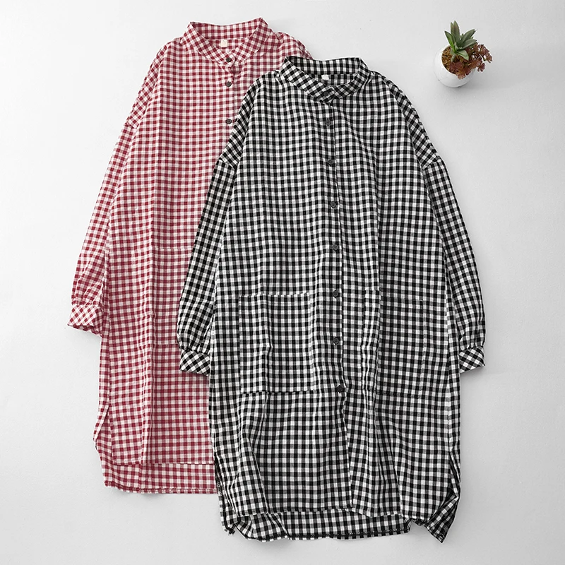 SuperAen Vintage Cotton Linen Plaid Long-sleeved Dress Women's 2025 Spring New Loose Thin Mid-length Casual Waist Oversize Shirt
SuperAen Vintage Cotton Linen Plaid Long-sleeved Dress Women's 2025 Spring New Loose Thin Mid-length Casual Waist Oversize Shirt